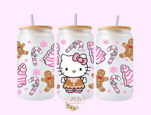 HK Gingerbread 16oz Glass Cup