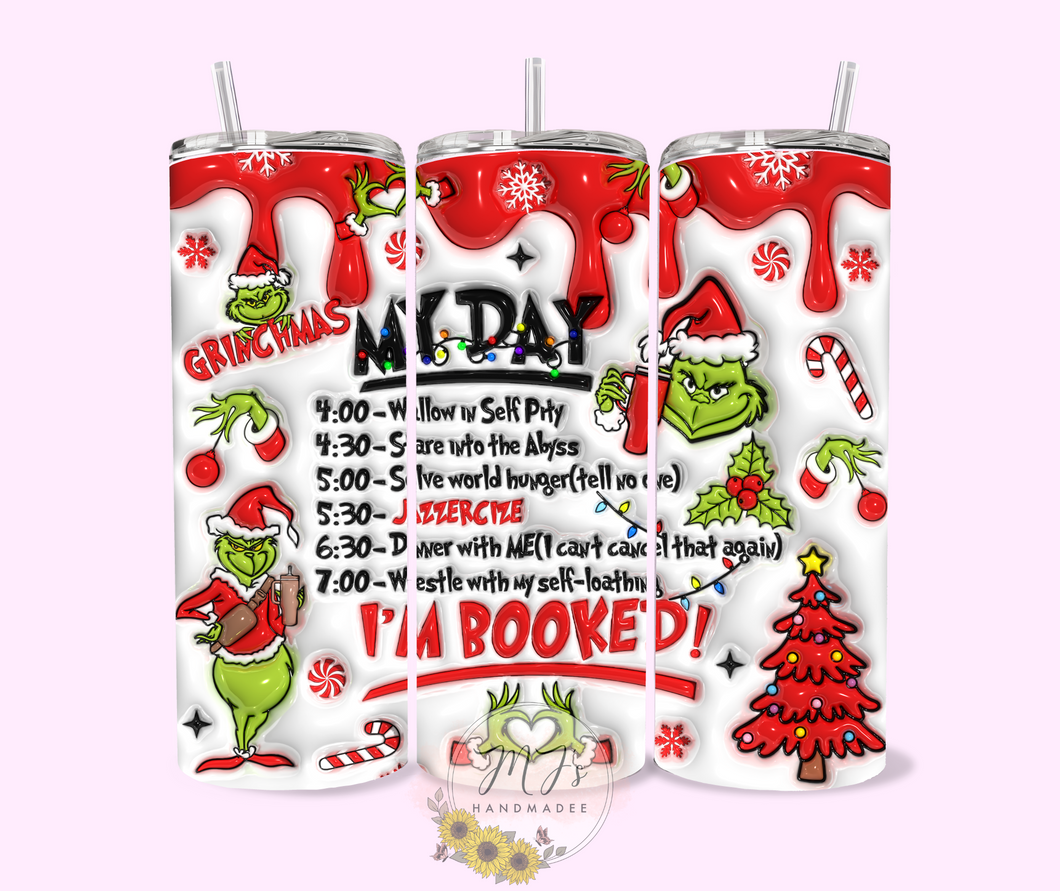 My Day I'm Booked - Red 3D 20oz Tumbler