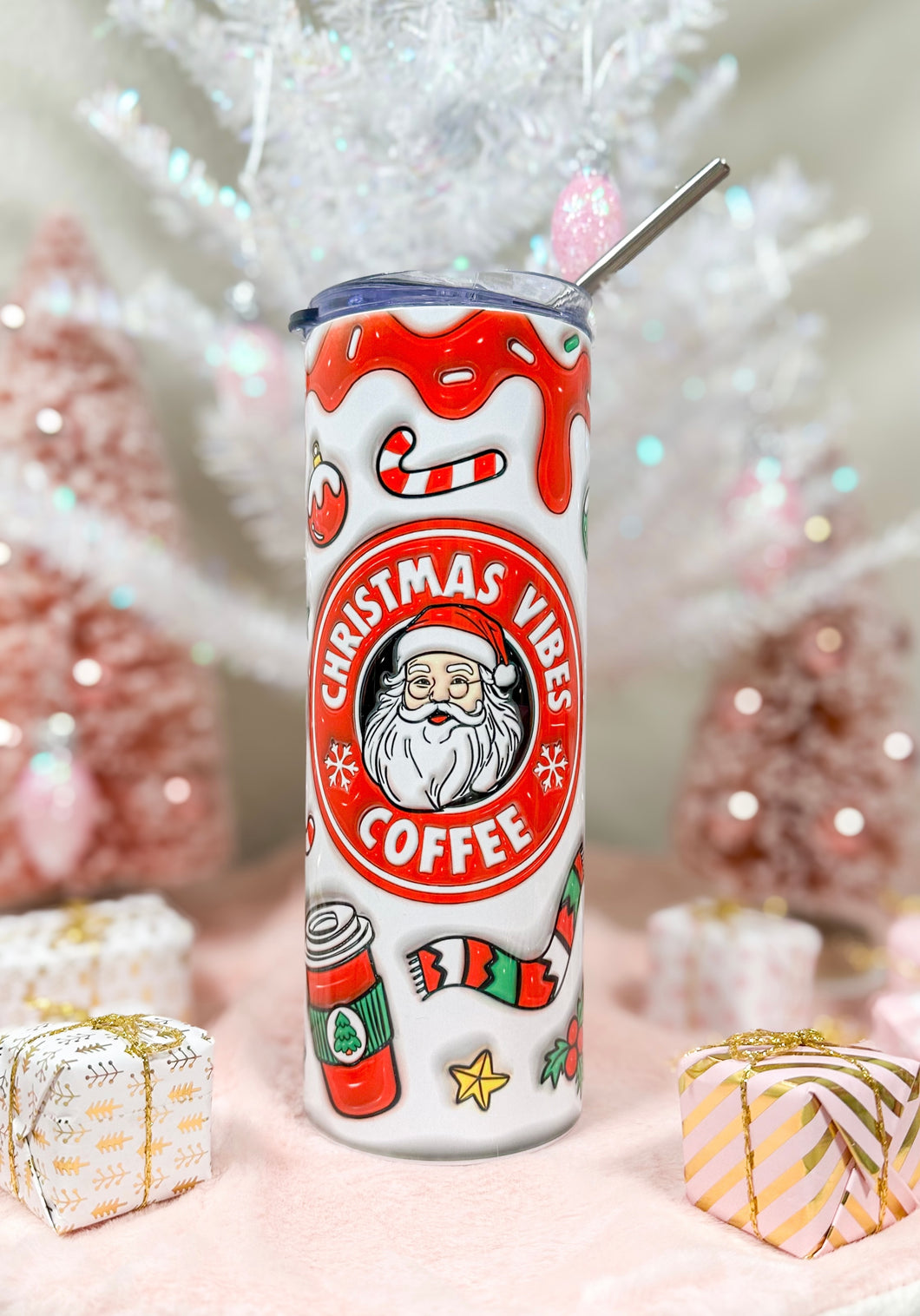 Christmas Vibes Coffee 3D 20oz Tumbler