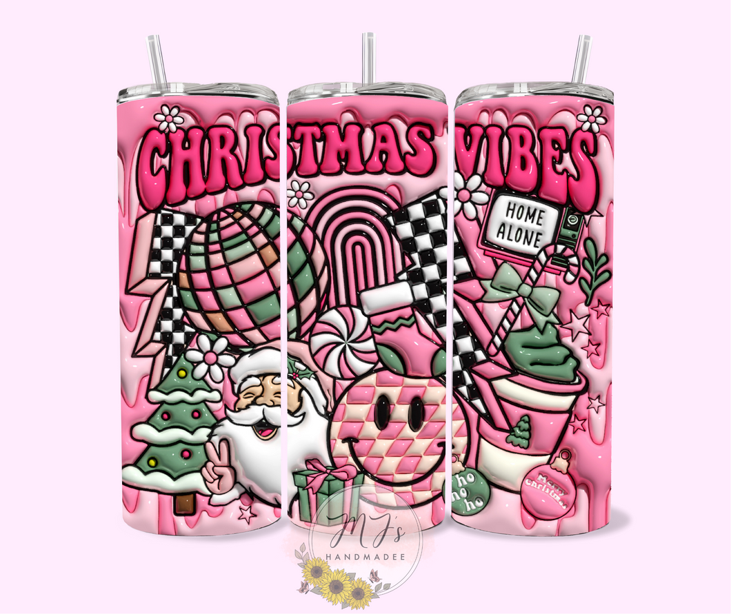 Groovy Christmas Vibes 3D 20oz Tumbler