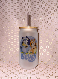 Bluey 16oz Glass Cup