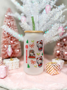 Christmas HK 16oz Glass Cup