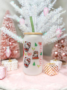 Christmas HK 16oz Glass Cup