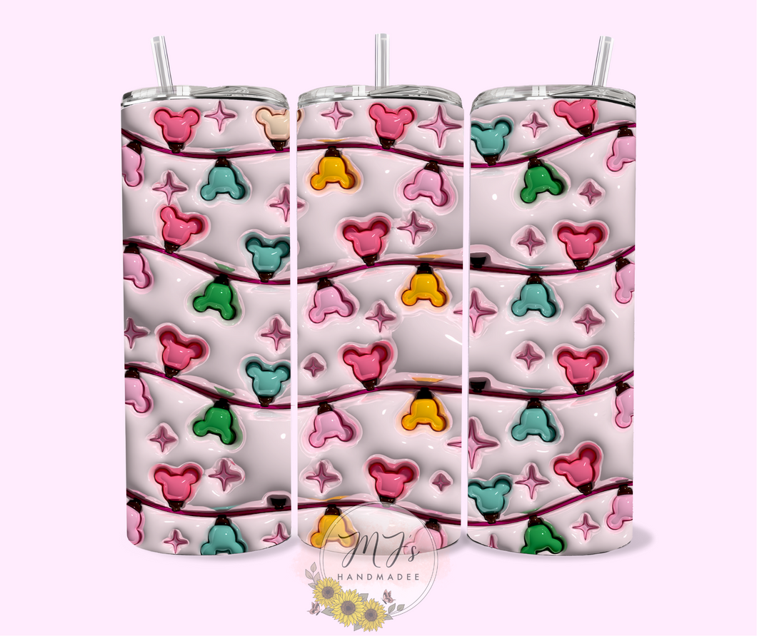 Colorful Christmas Lights 3D 20oz Tumbler