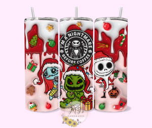 Nightmare Before Coffee 3D 20oz Tumbler
