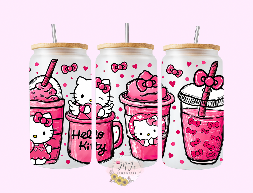 Kitty Frappe 16oz Glass Cup