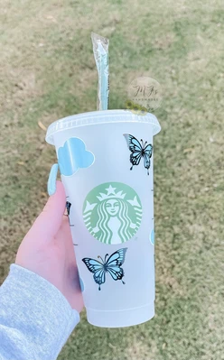 Cloudy Butterflies Starbucks Cold Cup