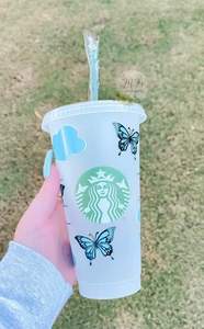 Cloudy Butterflies Starbucks Cold Cup