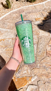 Green Rhinestone Tumbler