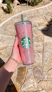 Light Pink Rhinestone Tumbler