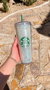 Transparent "Icy" Rhinestone Tumbler