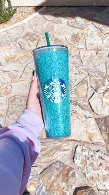 Teal Rhinestone Tumbler