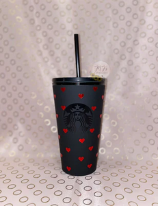 Mini Closed Hearts Black Matte Cup