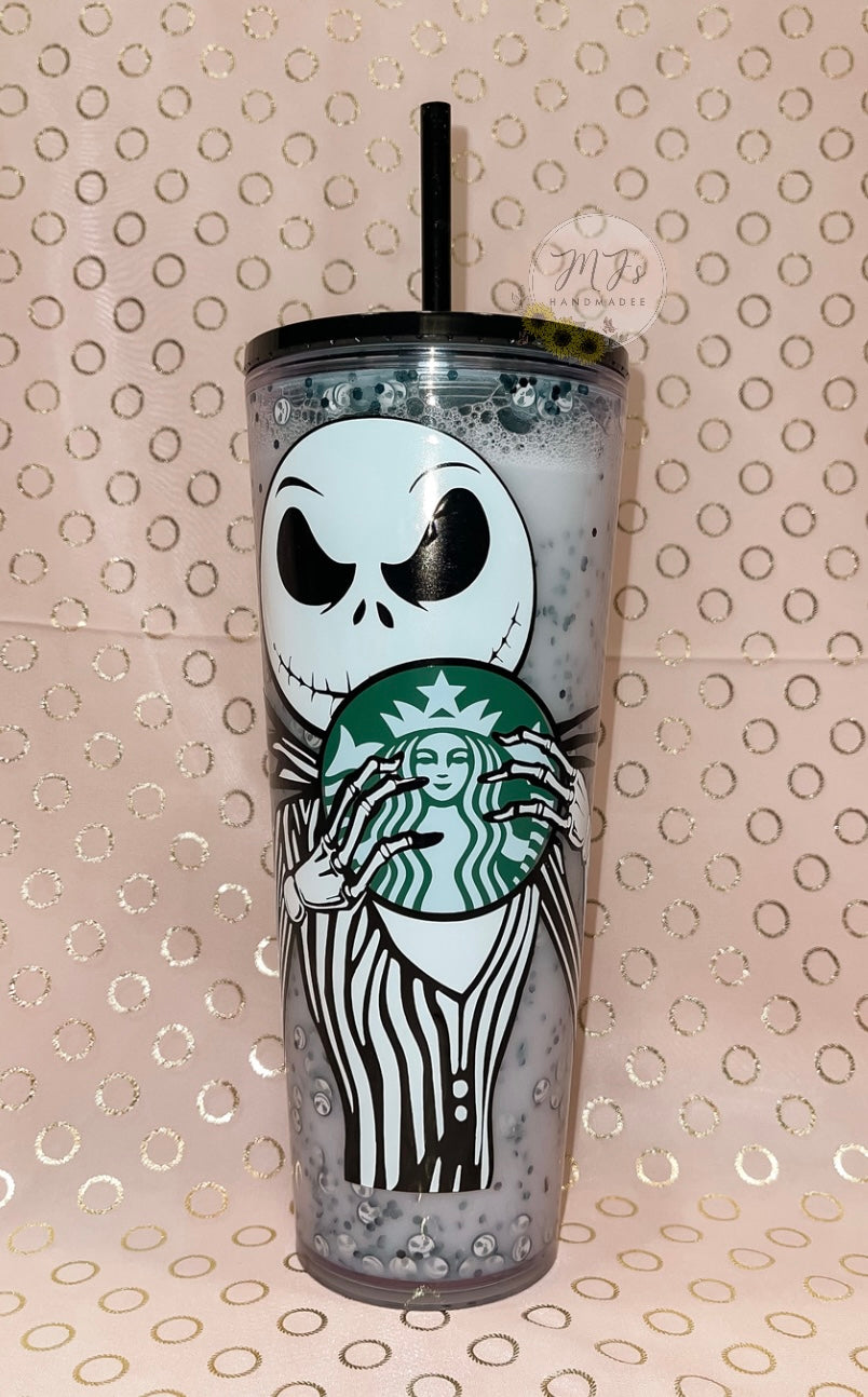 Jack Skellington Cup with Straw - Nightmare Before Christmas 