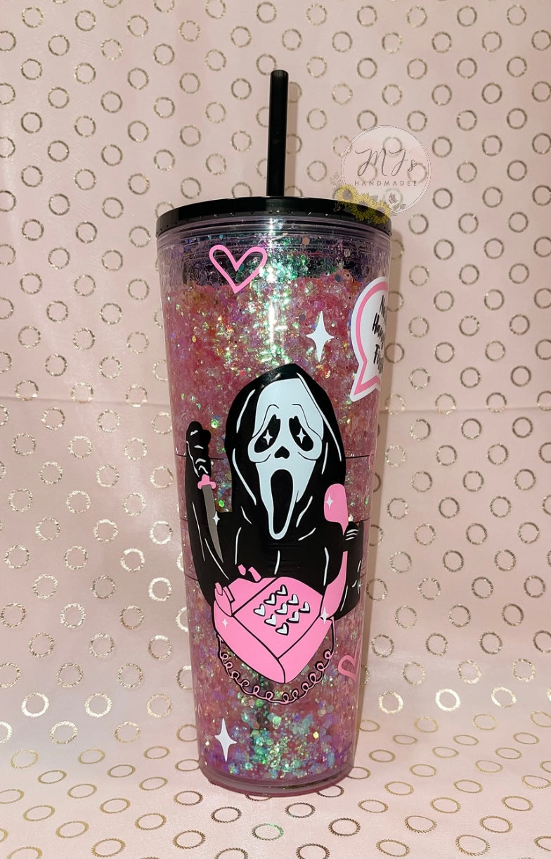 Pink Holographic Ghost Glass Cup – Brown Sugar Sweet Tees