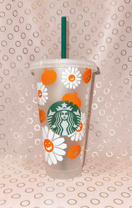 Pumpkin Daisies Cold Cup