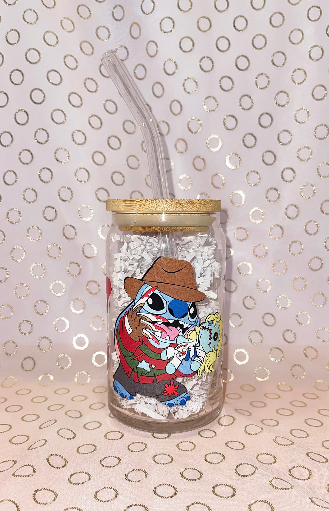 Stitch x Freddy Glass Cup – MJ's Handmade